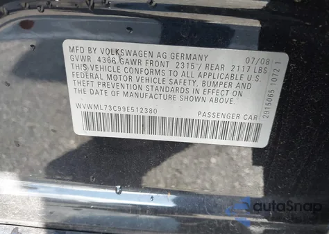 2009 Volkswagen Cc Sport from USA, damaged, VIN WVWML73C99E512380